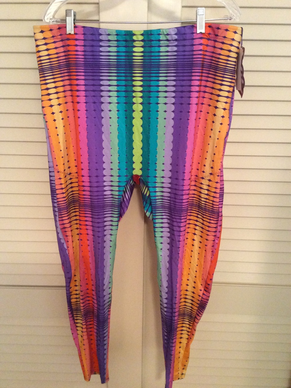 YITTY Multicolor Rainbow Dot-Stripe Leggings NWT 3X